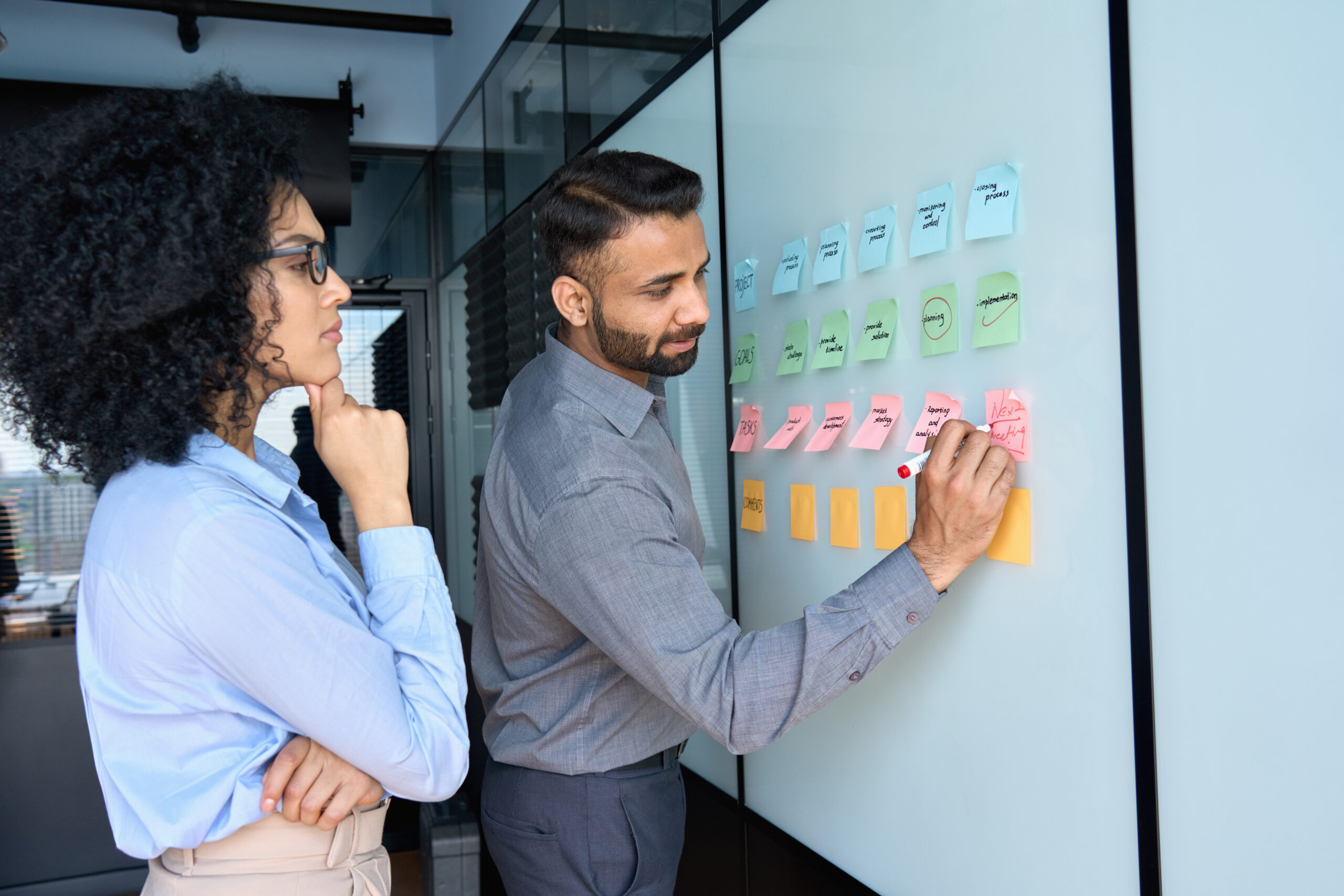 employee preparing a direct sales strategy